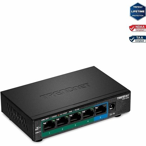 TRENDnet TPE-TG52 5-Port Gigabit PoE+ Switch, 32W, (Replaces TPE-TG52)