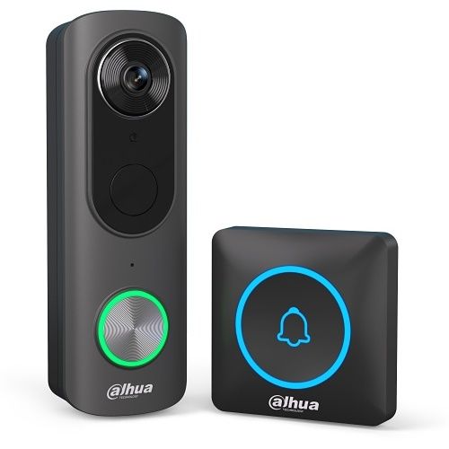 Dahua DH-VDKB01-BB 4MP Wi-Fi Battery Video Doorbell with Wireless Chime, Black