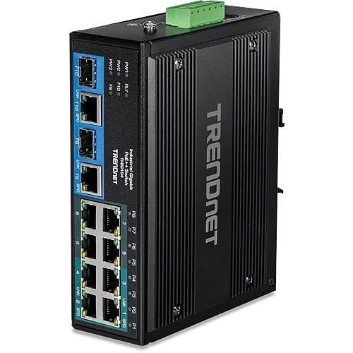 TRENDnet TI-BG104 10 Port Industrial Gigabit PoE++ DIN-Rail Switch