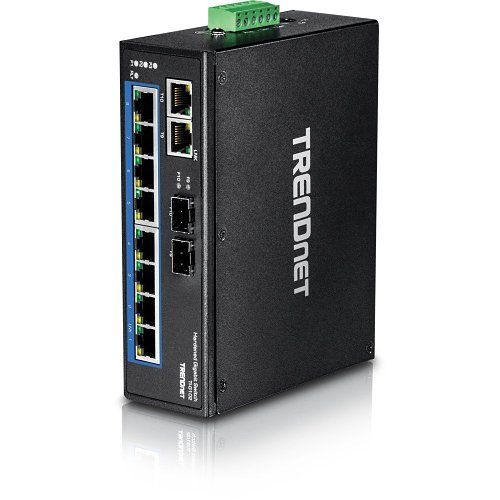 TRENDnet TI-G102 10-Port Hardened Industrial Gigabit DIN-Rail Switch