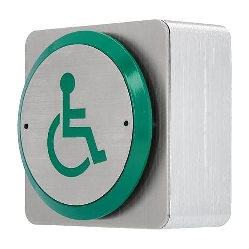 CDVI RTE85DL All-active wheelchair logo Exit Button, Surface Mount