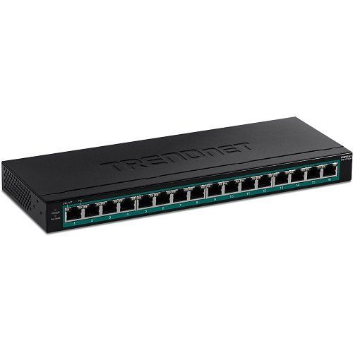 TRENDnet TPE-TG160H 16-Port Gigabit PoE+ Switch, 19” Rack Mountable with Brackets Included, 123W