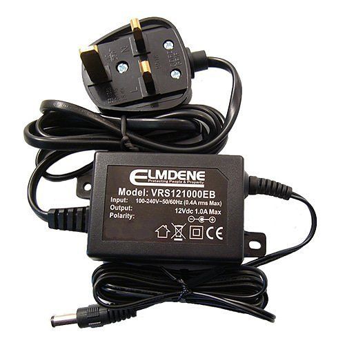 Elmdene VRS121000EB 12V DC, Switch Mode PSU 1A, UK Plug, Size 64 x 45 x 25, (Replaces DA491, DA492, VRS121000EBA)
