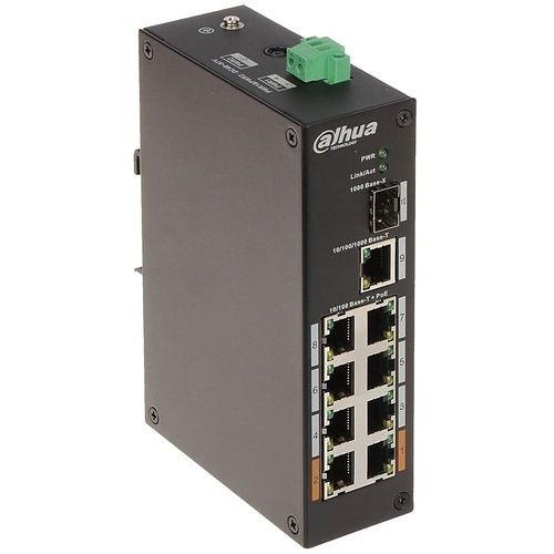 Dahua DH-PFS3110-8ET-96 8-Port Unmanaged 2-Layer PoE Hardened Switch, 8 x 10-100 Base-T , 60W