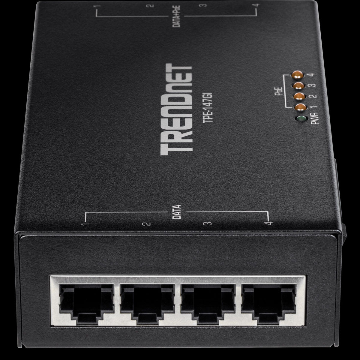 TRENDnet TPE-147GI 65W 4-Port Gigabit PoE+ Injector, Fanless Design