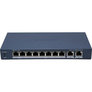 Hikvision DS-3E1310HP-EI(B) 8-Port Fast Ethernet Smart PoE Switch, (2) Gigabit Uplink Ports, 110W