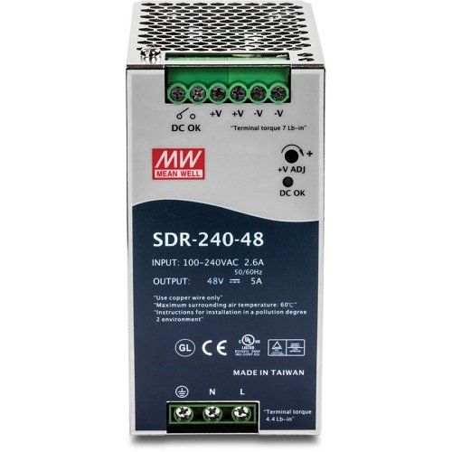 TRENDnet TI-S24048 240W Single Output Industrial DIN-Rail Power Supply