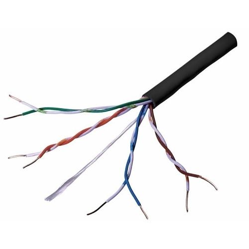 Connectix 001-003-004-82 CAT5e External Solid Core Cable with LDPE Outer Sheath, 100m, Black