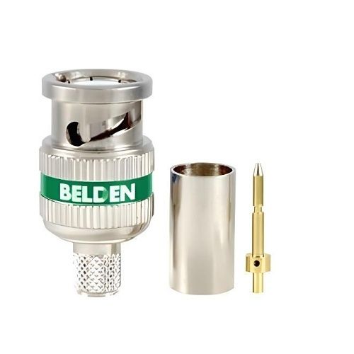 Belden 1694ABHD3 RG6 BNC Connector, 6 GHz, HD, 3-Piece, Green