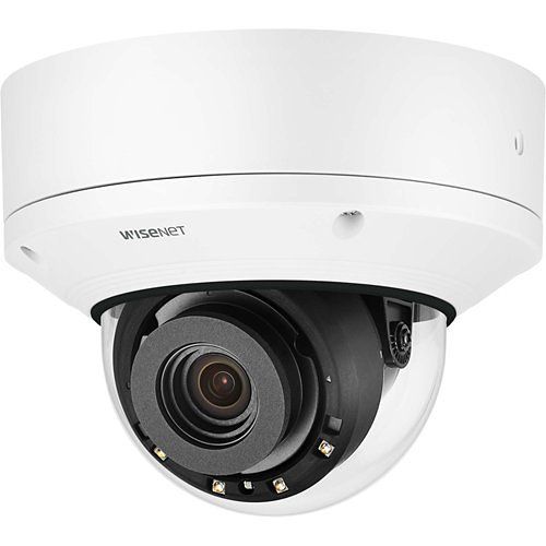 Hanwha PND-A6081RV P Series, WDR IP53 2MP 4.38-9.33mm Motorized Lens, IR 40M IP Dome Camera, White