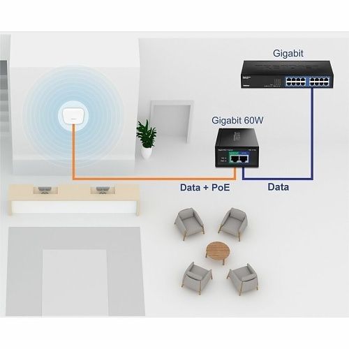 TRENDnet TPE-117GI Gigabit Ultra PoE Injector, (Replaces TPE-117GI)