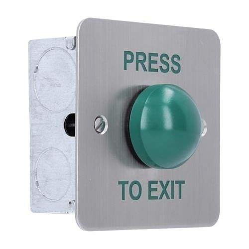 CDVI RTE-SFD Stainless Steel green Dome Exit Button, Flush Mount