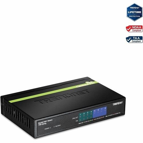 TRENDnet TPE-TG44G 8-Port Gigabit PoE+ Switch, 61.6W, (Replaces TPE-TG44ES, TPE-TG44g)