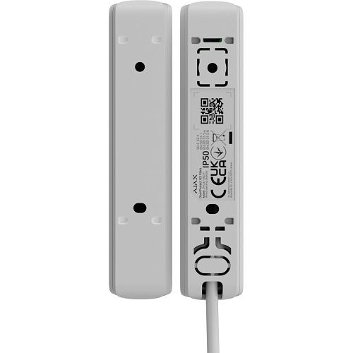 Ajax 143556.177.WH1 Superior DoorProtect G3 Fibra Door Opening Detector, Grade 3, Detects Impact, Tilt, Magnetic Masking, White, (Replaces 61340.177.WH2)