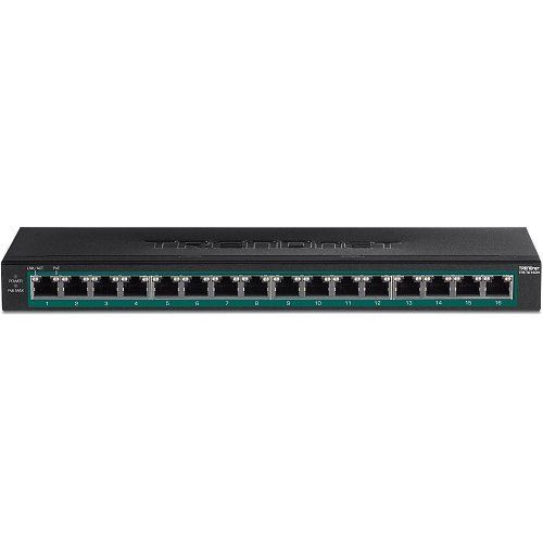 TRENDnet TPE-TG160H 16-Port Gigabit PoE+ Switch, 19” Rack Mountable with Brackets Included, 123W