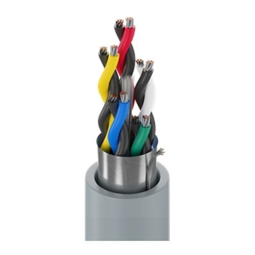 Belden 9505.00305 24-5 Computer EIA RS-232 Cable, O/A Foil, PVC Jacket, 305m Reel, Chrome