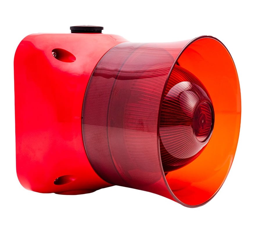 Global Fire VALKYRIE ASBI IP65 Addressable Wall Mount Sounder Beacon with Isolator (Red) (VALKYRIE-ASBI-IP65) - JEM Systems UK