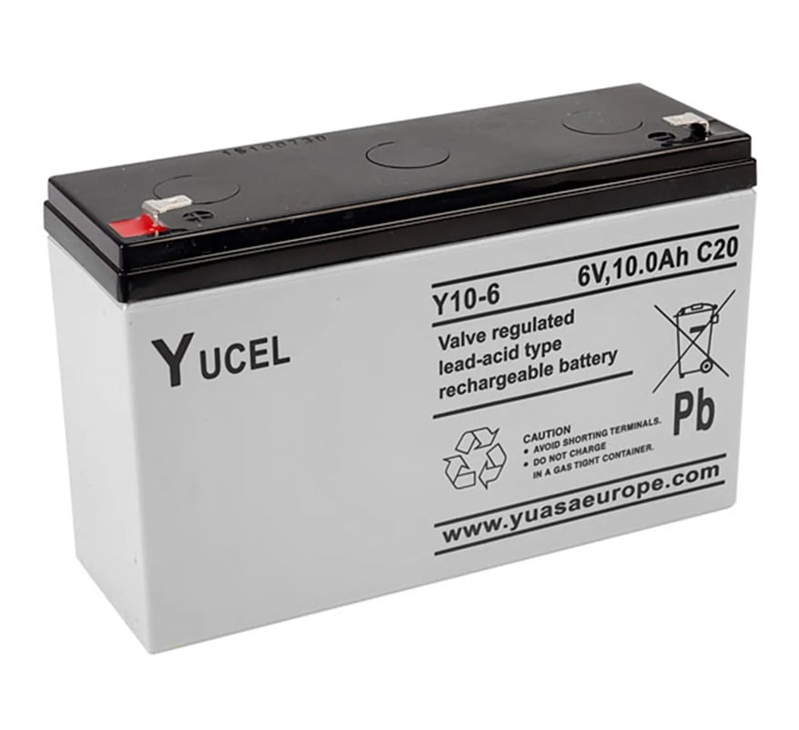 Yuasa Yuvolt 6v 10Ah Sealed Lead Acid Battery (Y10-6) - JEM Systems UK