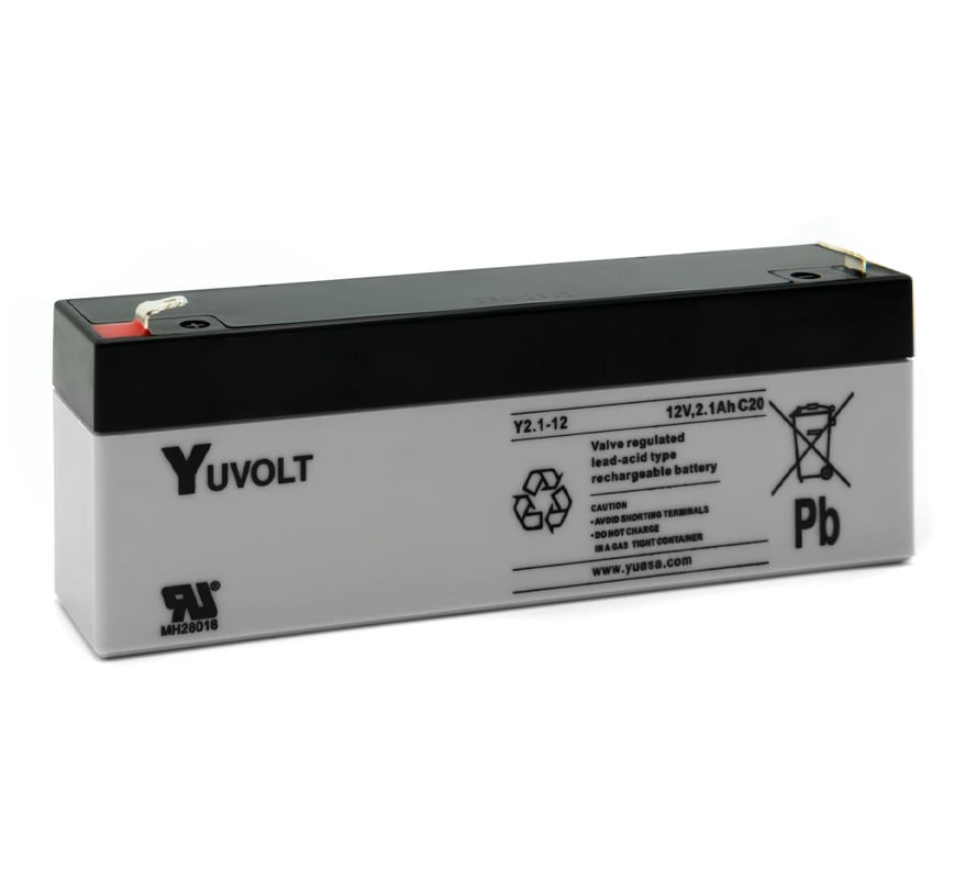 Yuasa Yuvolt 12v 2.1Ah Sealed Lead Acid Battery (Y2.1-12) - JEM Systems UK