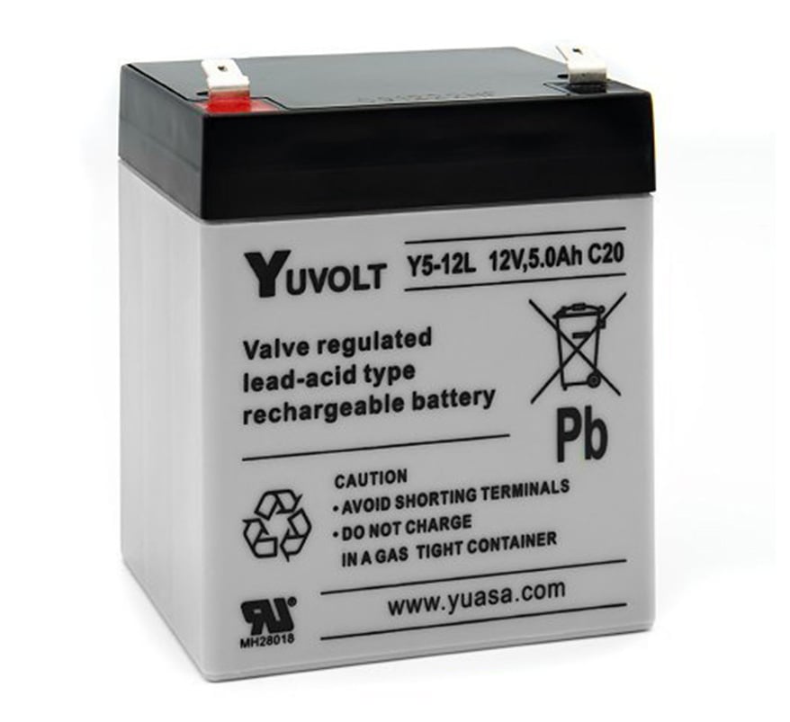 Yuasa Yuvolt 12v 5Ah Sealed Lead Acid Battery (Y5-12) - JEM Systems UK