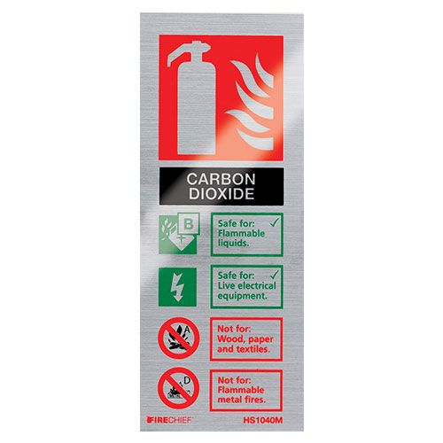 Firechief Sign CO2, Brushed Aluminium (HS1040M)
