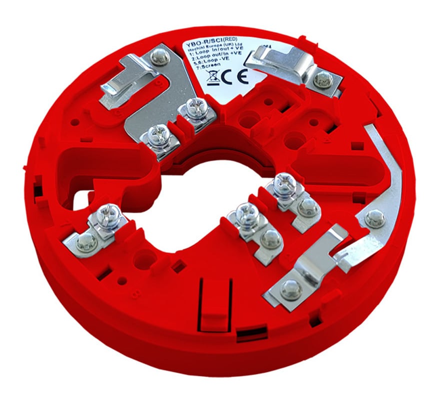 Hochiki YBO-R/SCI(RED) Short-Circuit Isolator Base for Wall Sounders (Red) - JEM Systems UK