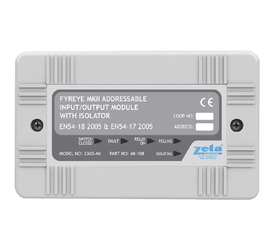 Zeta Fyreye MKII Addressable Input/Output Module with Isolator (Low Voltage Rated) (ZAIO-MI) - JEM Systems UK