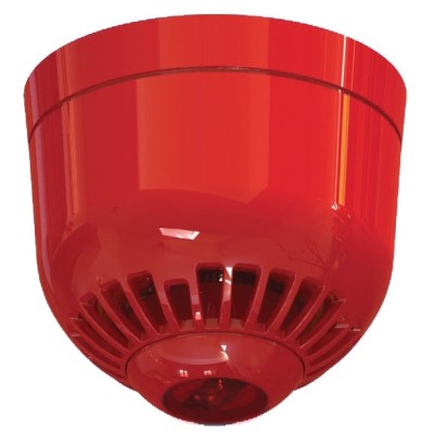 Ziton ASC366 Sounder VAD Beacon Red Shallow Base Ceiling Mount Red Flash - JEM Systems UK