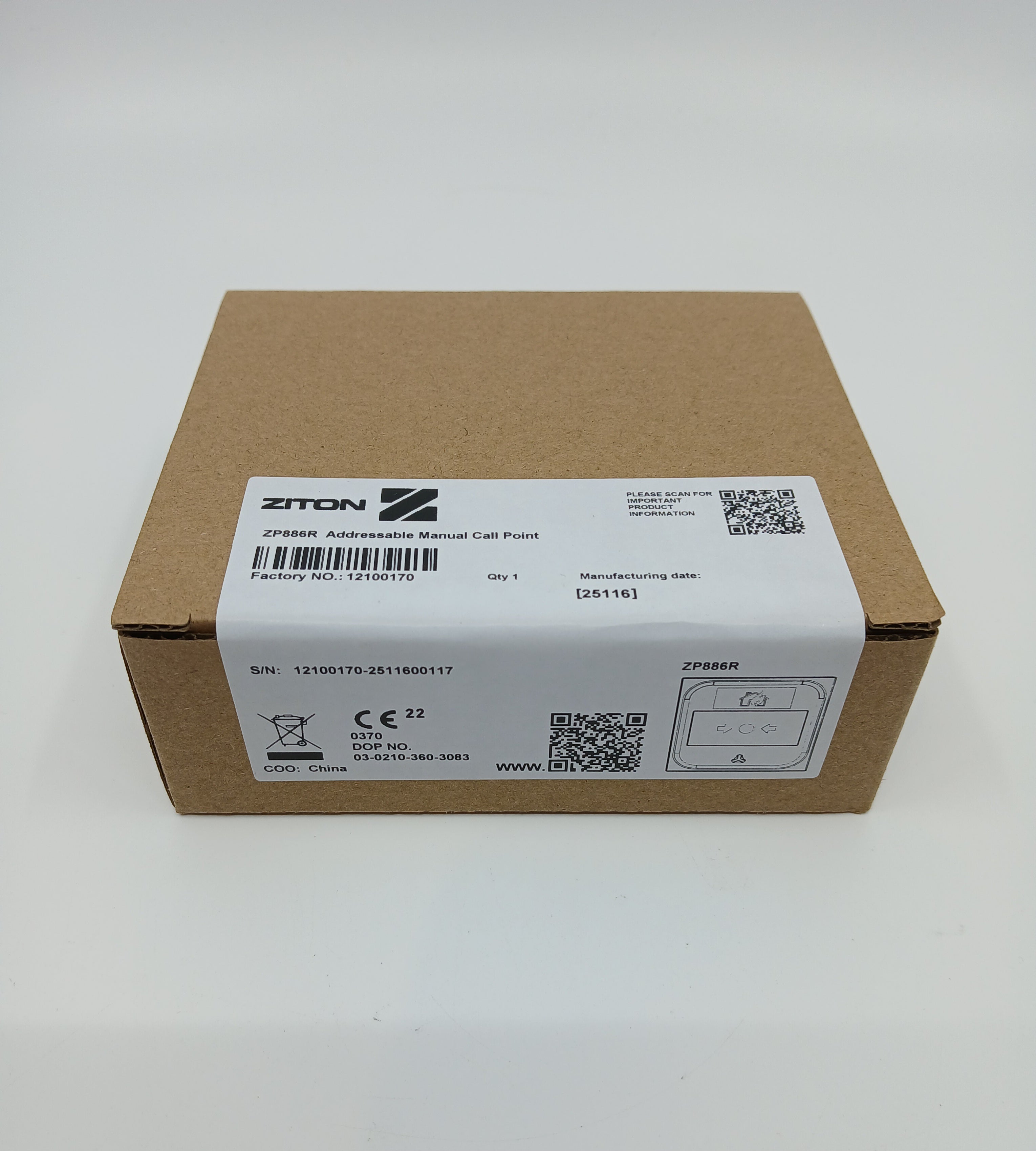 Ziton ZP886R Intelligent Addressable Manual Call Point