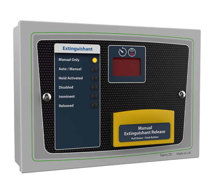 Kentec Sigma ZSi - 6 LED Extinguishant Status Unit c/w Manual Release (K921010M8) - JEM Systems UK