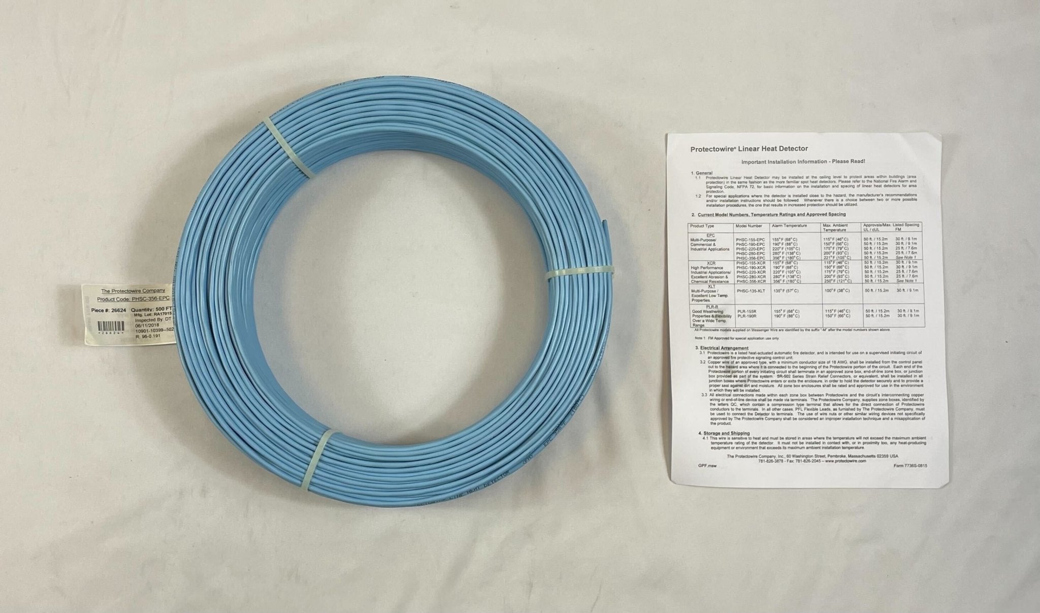 Protectowire PHSC-356-EPC 500FT Linear Heat Detector Wire - The Fire Alarm Supplier