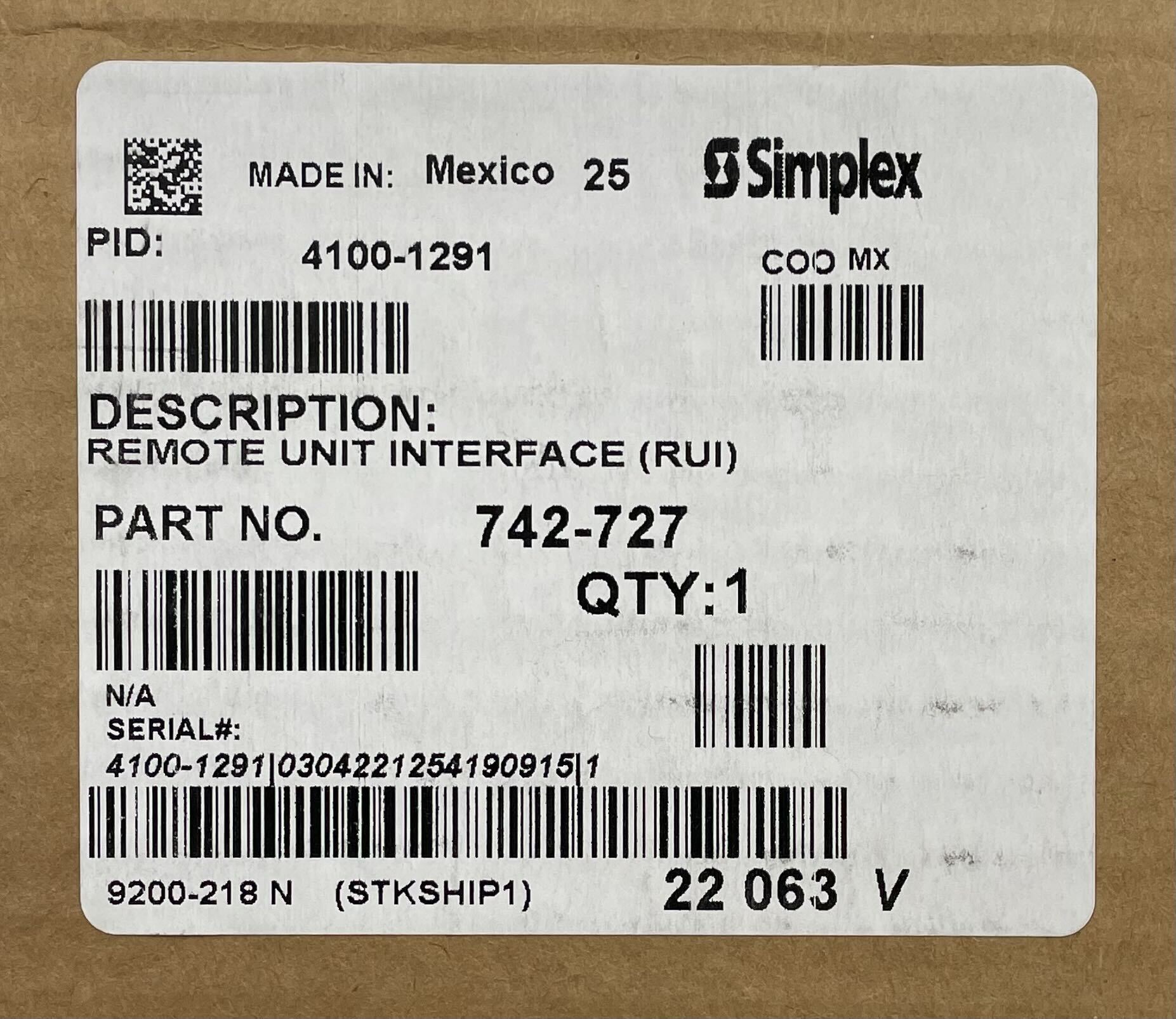 Simplex 4100-1291