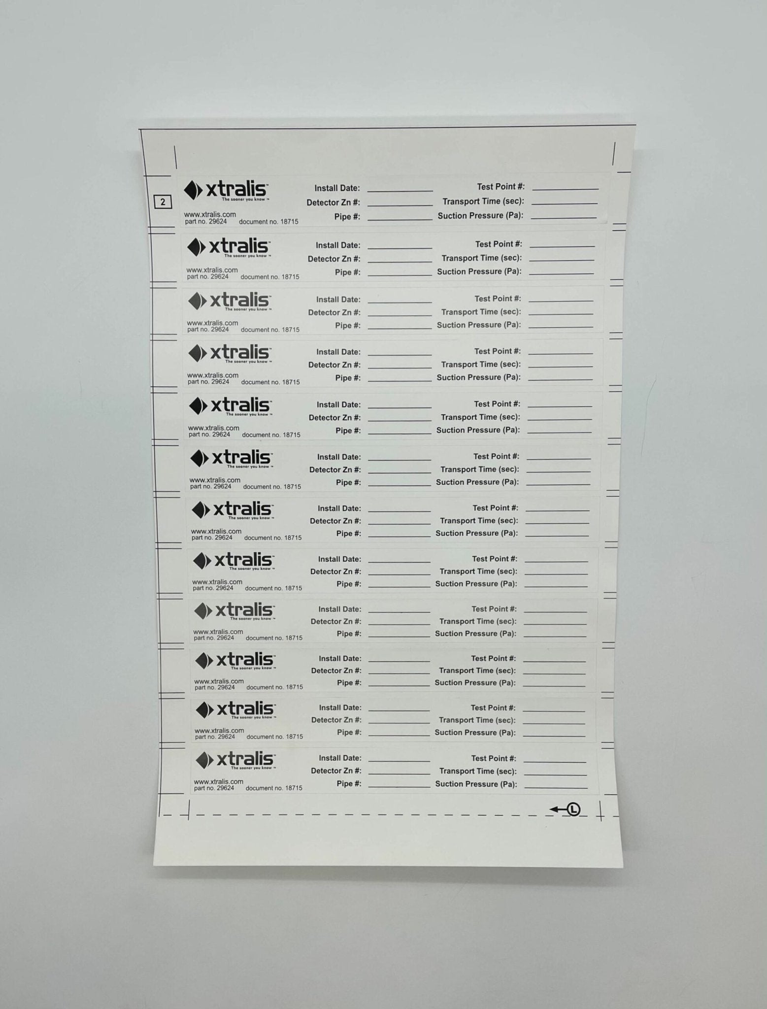 Vesda VSP-950 Test Point Label - The Fire Alarm Supplier